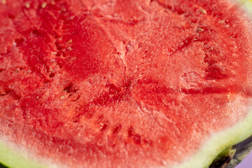Heart of fresh cut watermelon, ready to eat, fruit of the summer
