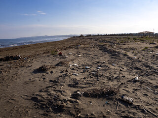 There are garbage dumps between the beaches. Albania.