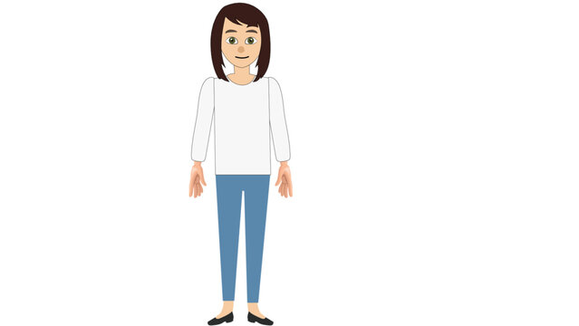 Fully rigged girl puppet for adobe character animator 