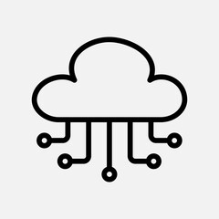 Cloud computing icon in line style, use for website mobile app presentation