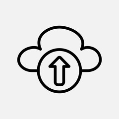 Upload icon in line style about cloud computing, use for website mobile app presentation