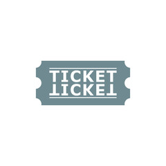 Simple ticket icon isolated on white background 