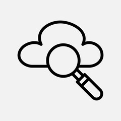 Search icon in line style about cloud computing, use for website mobile app presentation