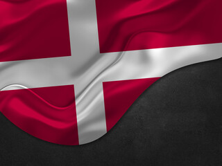 Fototapeta premium Denmark Flag in Metal Style