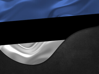 Estonia Flag in Metal Style