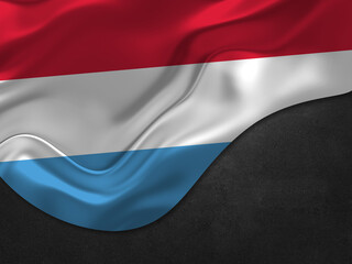 Luxembourg Flag in Metal Style