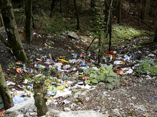 Garbage dump by the road Serbia