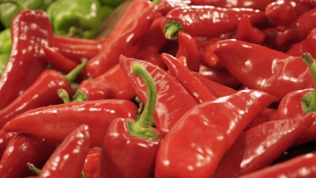 Ramiro red peppers on the shelf at the store