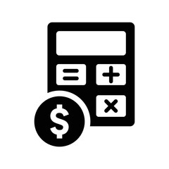 Finance, calculation, account balance icon. Black vector graphics.