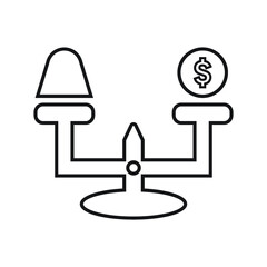 Commerce, speculation, financial line icon. Outline vector .