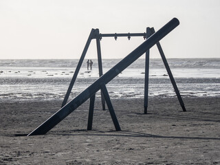 North Sea landscape in Sankt Peter-Ording, Germany.