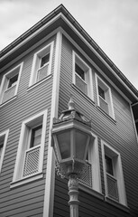 The old lantern in black and white