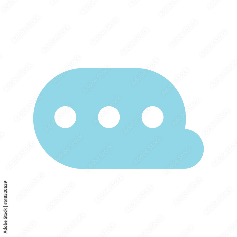 Poster dialogue bubble with dots semi flat color vector object. texting message. online chat. full sized it