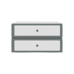 Chest of drawers semi flat color vector object. Office furniture. Papers and supplies storage. Full sized item on white. Cabinet simple cartoon style illustration for web graphic design and animation