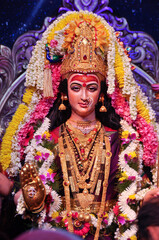 Idol statue of Goddess Maa Durga, happy navratri and dussehra 