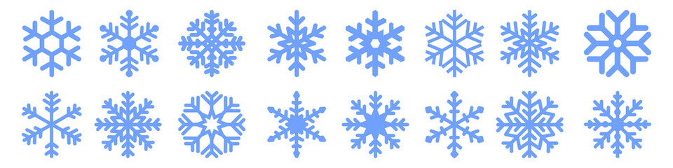 Snowflake icon vector set. winter illustration sign collection. snow symbol or logo.