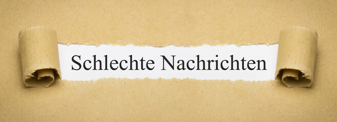 schlechte Nachrichten