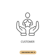 customer icons  symbol vector elements for infographic web