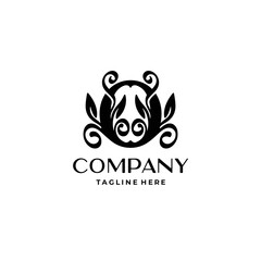 letter o logo design monogram with flourish decoration vector