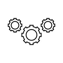 Settings, tools, gear, gears outline icon. Line art vector.