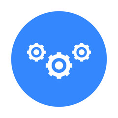 Settings, tools, gear, gears icon. Blue color design.