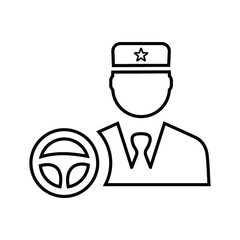 Taxi, car driver, auto, drive outline icon. Line art vector.