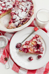 Cherry pie with cream filling clafouti