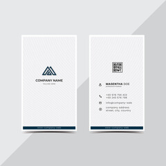 modern vertical business card template. Thin line style