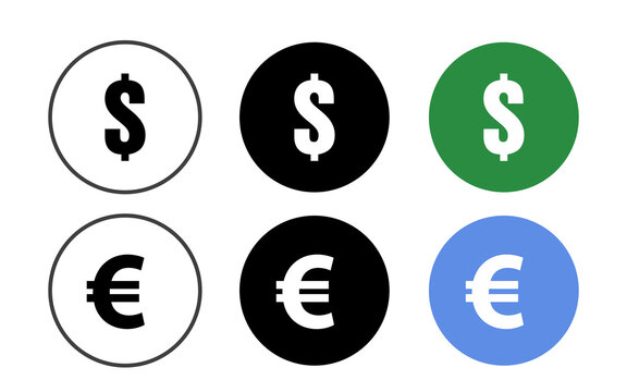 Dollar and Euro currency symbol illustration