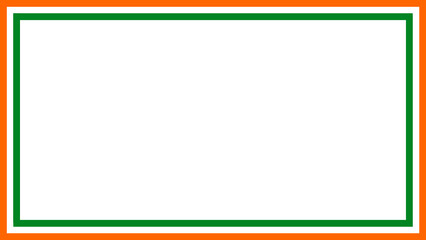 Indian flag green and orange frame with white background.