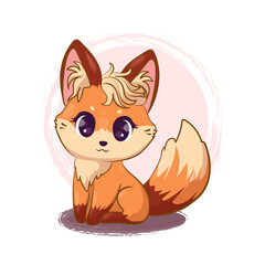Beautiful Fox Cartoon Character