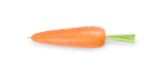 Carrot isolated on white background. Fresh and juicy carrot cut out.