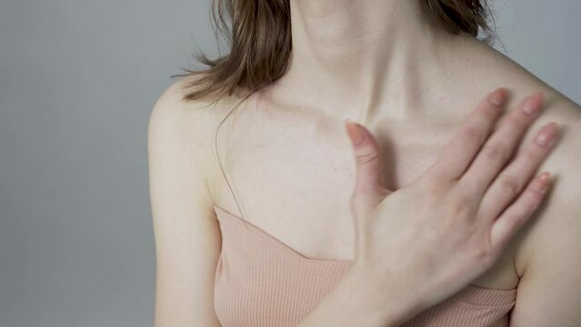 The shoulder of a young woman. Skin Care