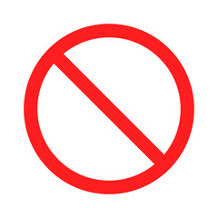 Prohibition symbol. Warning is prohibited from entering. Circle red warning icon. Not allowed Sign. Illustration of traffic sign in flat style. Vector illustration