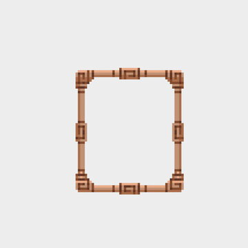 wooden frame in pixel art style
