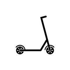 Electric scooter silhouette icon isolated on white background