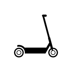 Electric scooter silhouette icon isolated on white background
