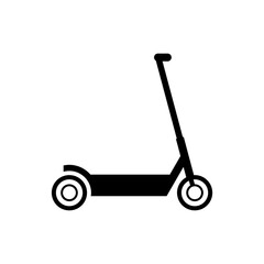 Electric scooter silhouette icon isolated on white background