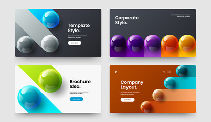 Amazing realistic spheres postcard layout collection. Premium site vector design illustration composition.