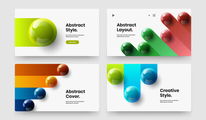 Amazing journal cover vector design illustration bundle. Isolated realistic spheres brochure template collection.