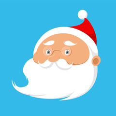 Santa Claus face. Vector illustration.