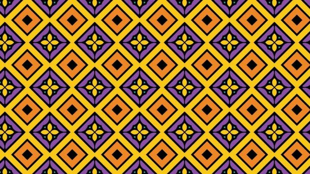 Seamless repeat geometrical pattern Animation In Black Grey aqua Blue And White Colors.Panning. Endless background with hand-drawn ornamental squares.. repeat vintage.