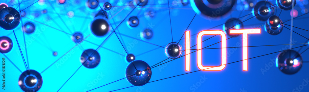 Aufkleber internet of things concept. connection to the internet of things. 3d render.