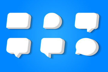 Fototapeta premium 3D chat icon bubbles on blue background.