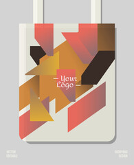 Abstract geometric retro modern packaging print design, applied for pattern craft like tote bag and shopping bags, design print pattern editable.