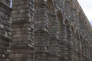 Roman aqueduct in Segovia, Spain