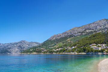 Obraz premium View of the shore of the Adriatic Sea, Brela, Croatia