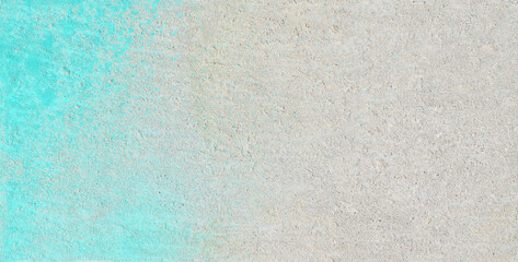 The texture of the surface is white and gray with turquoise concrete wall, cement pattern with...