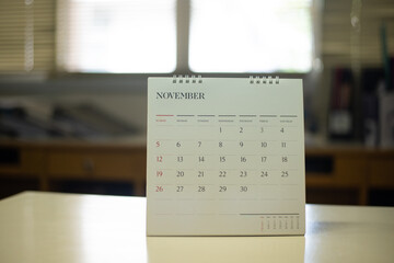 Blurred calendar  in planning concept.