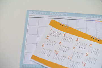 Blurred calendar  in planning concept.